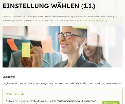 Einblick in den Selbsttest Kooperative Führungsqualität