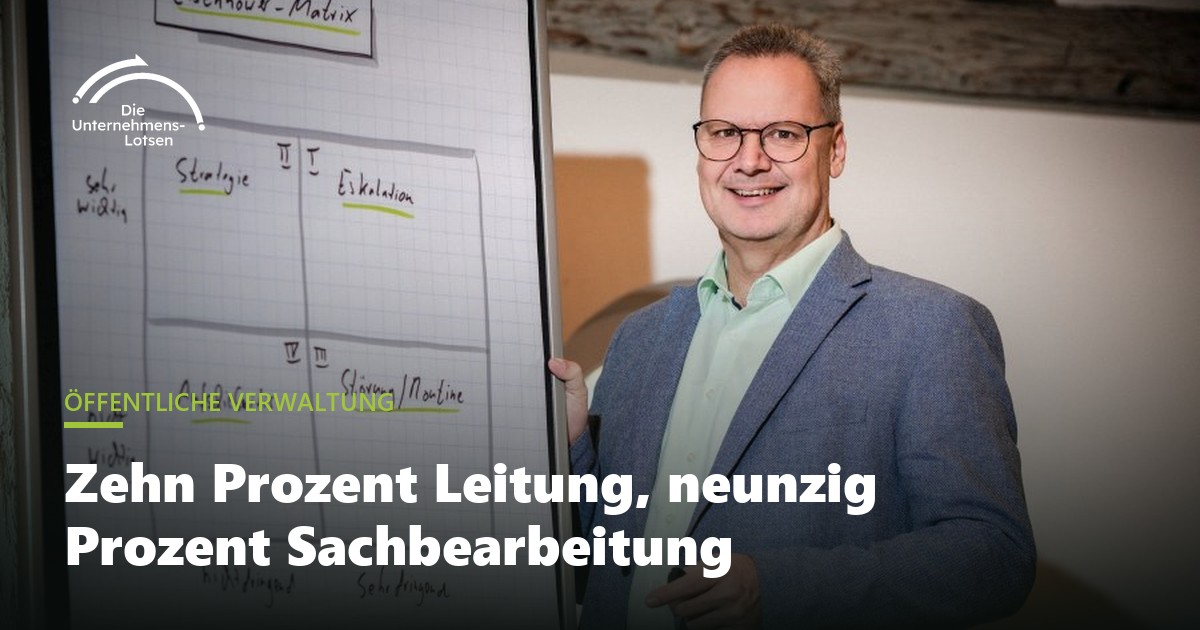Zehn Prozent Leitung, neunzig Prozent Sachbearbeitung